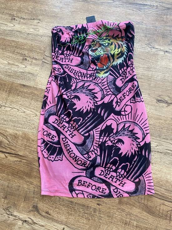 Ed Hardy Dresses & Skirts - Ed Hardy Mini Strapless Mesh Dress Womens Medium